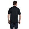 Hanes Men's Black 5.2 oz. 50/50 EcoSmart Jersey Knit Polo