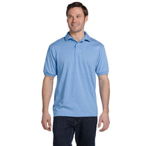 Hanes Men's Light Blue 5.2 oz. 50/50 EcoSmart Jersey Knit Polo