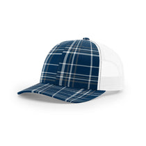 Richardson Navy/Charcoal/White Mesh Back Plaid Printed Trucker Hat