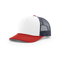Richardson White/Navy/Red Mesh Back Tri-Color Foamie Trucker Hat