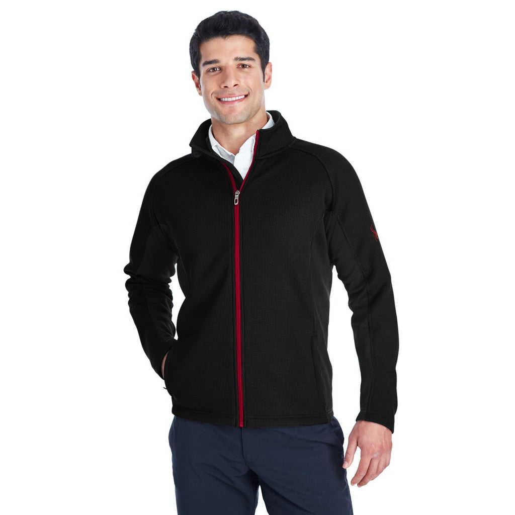Spyder Men's Black/Blk/Red Constant Full Zip Sweater