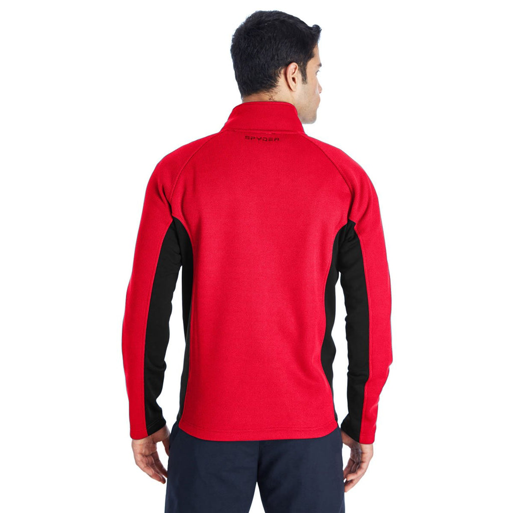 Spyder Men's Red/Black Constant Full Zip Sweater
