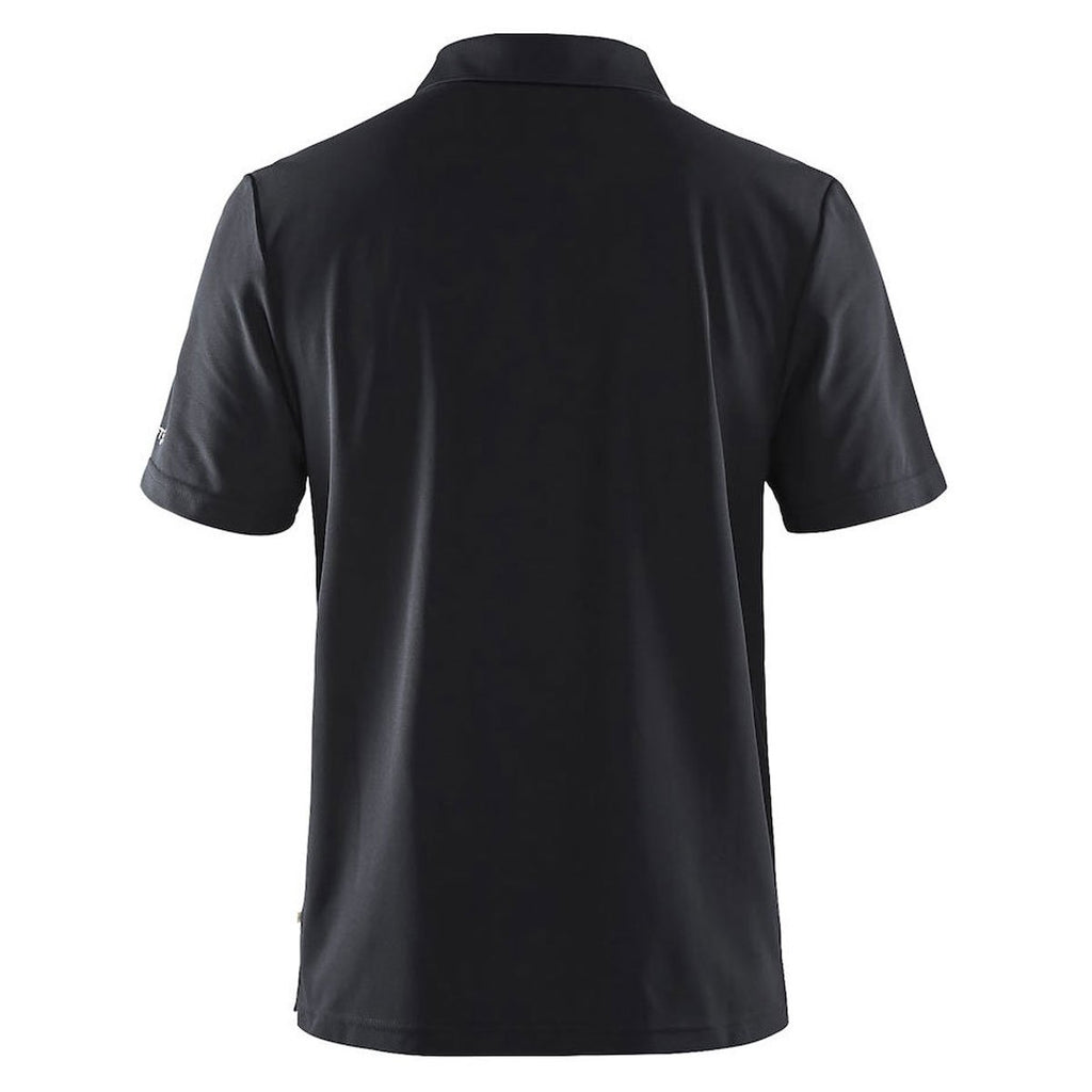 Craft Sports Men's Black Classic Zip Polo