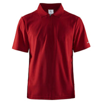 Craft Sports Men's Bright Red Classic Zip Polo