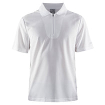 Craft Sports Men's White Classic Zip Polo