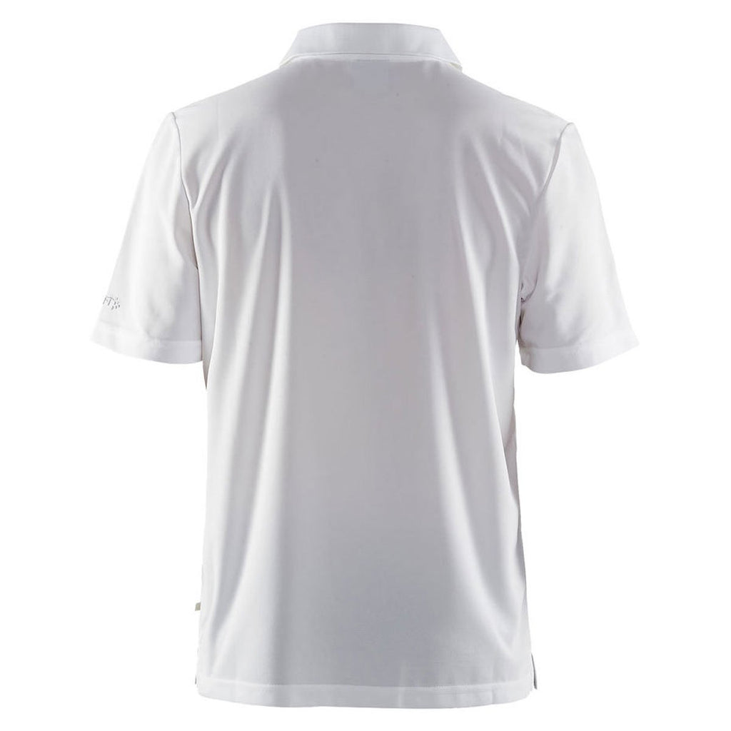 Craft Sports Men's White Classic Zip Polo
