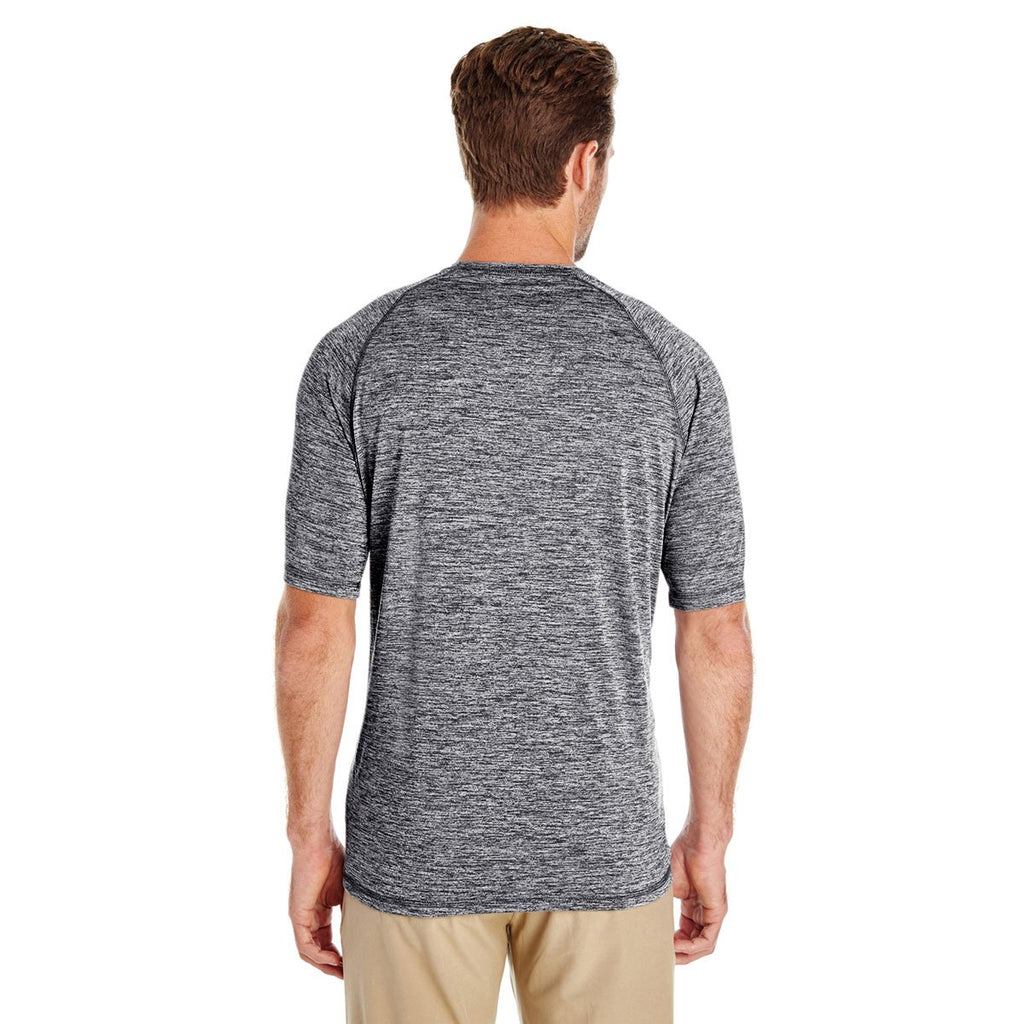 Holloway Men's Black Heather Electrify 2.0 Short-Sleeve