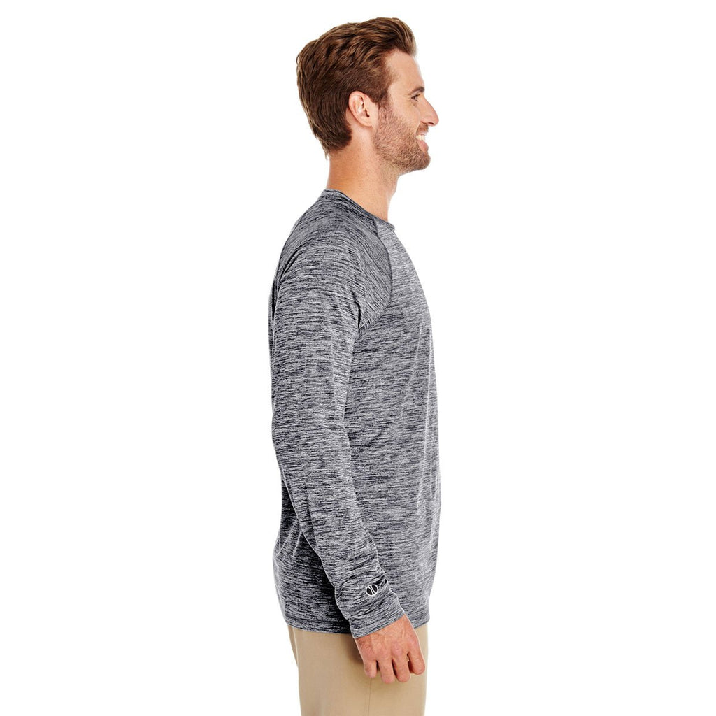 Holloway Men's Black Heather Electrify 2.0 Long-Sleeve