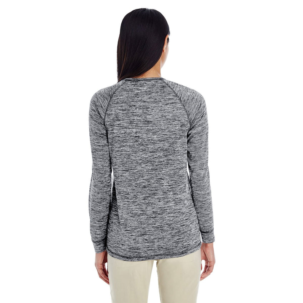 Holloway Women's Black Heather Electrify 2.0 Long-Sleeve