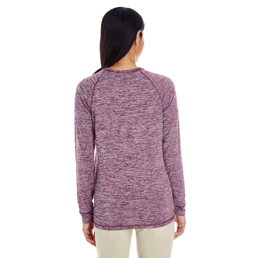Holloway Women's Maroon Heather Electrify 2.0 Long-Sleeve