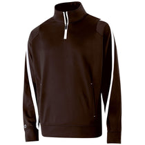 Holloway Men's Brown/White Quarter Zip Determination Pullover