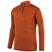 Augusta Sportswear Men's Orange Intensify Black Heather Quarter-Zip Pullover