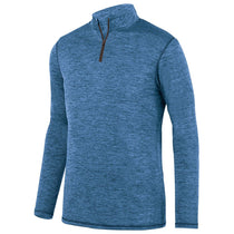 Augusta Sportswear Men's Columbia Blue Intensify Black Heather Quarter-Zip Pullover