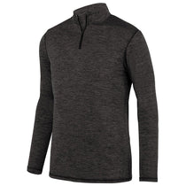 Augusta Sportswear Men's Black Intensify Black Heather Quarter-Zip Pullover