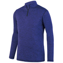 Augusta Sportswear Men's Purple Intensify Black Heather Quarter-Zip Pullover