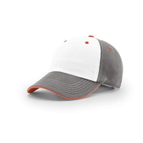 Richardson White/Charcoal/Texas Orange Lifestyle Unstructured Washed Chino Cap