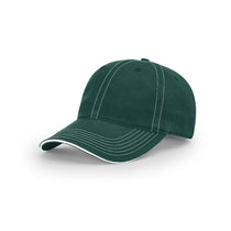 Richardson Dark Green/White Lifestyle Unstructured Washed Chino Sandwich Visor Cap