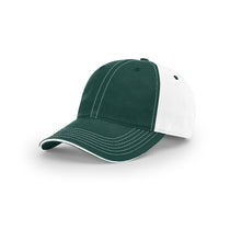Richardson Dark Green/White Lifestyle Unstructured Split Washed Chino Sandwich Visor Cap