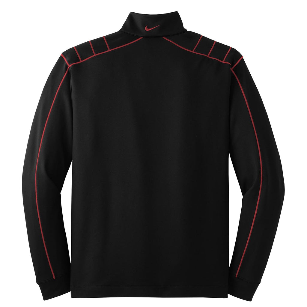 Nike Men's Black/Red Dri-FIT Long Sleeve Quarter Zip