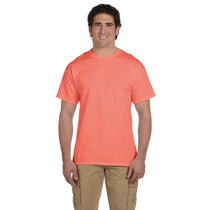 Fruit of the Loom Men's Retro Heather Coral 5 oz. HD Cotton T-Shirt
