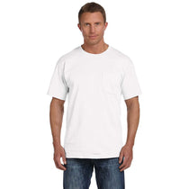 Fruit of the Loom Men's White 5 oz. HD Cotton Pocket T-Shirt