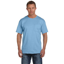 Fruit of the Loom Men's Light Blue 5 oz. HD Cotton Pocket T-Shirt