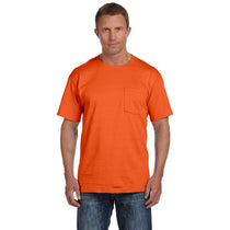 Fruit of the Loom Men's Burnt Orange 5 oz. HD Cotton Pocket T-Shirt