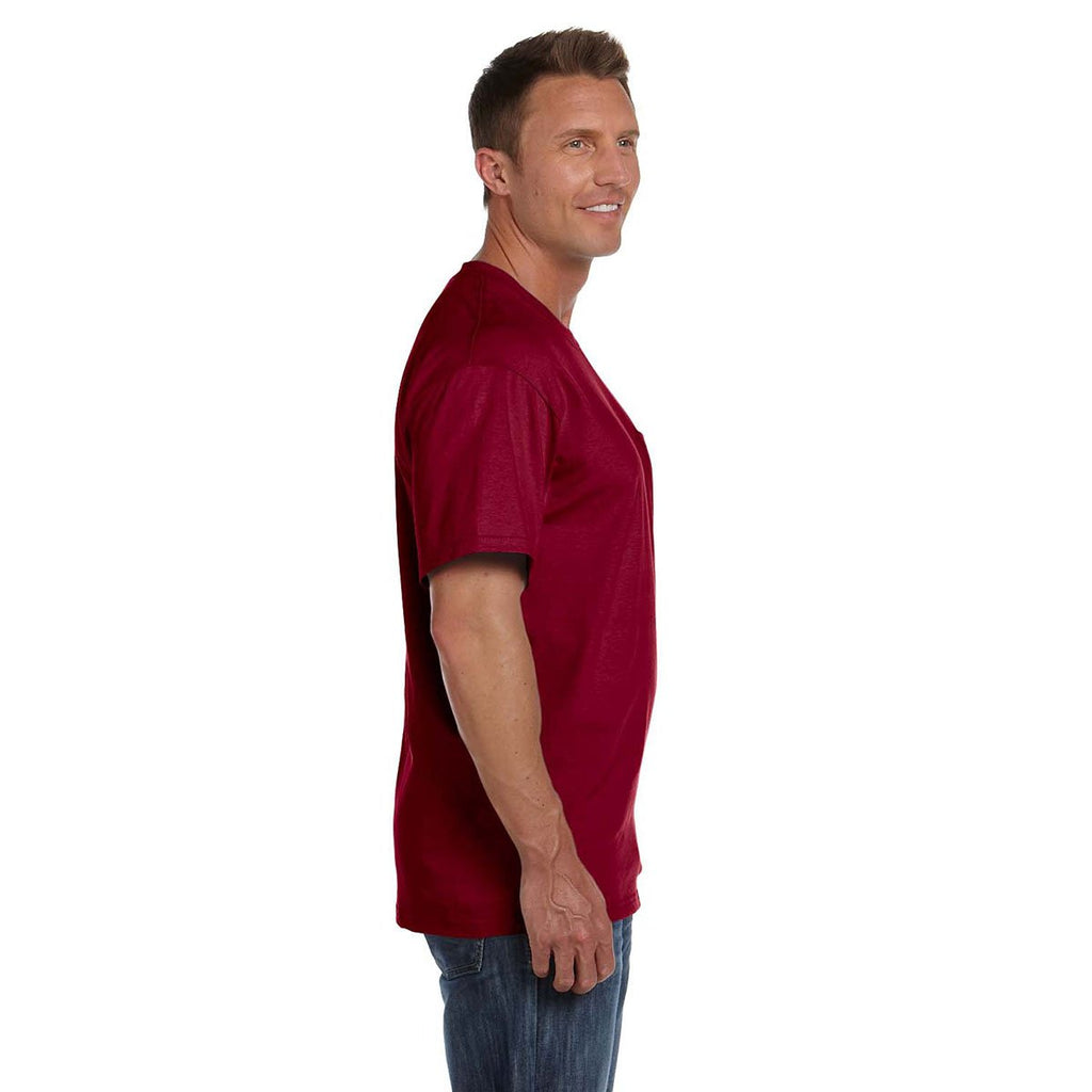 Fruit of the Loom Men's Maroon 5 oz. HD Cotton Pocket T-Shirt