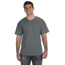 Fruit of the Loom Men's Charcoal Grey 5 oz. HD Cotton V-Neck T-Shirt