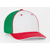 Pacific Headwear White/Red/Kelly Universal Fitted Trucker Mesh Cap