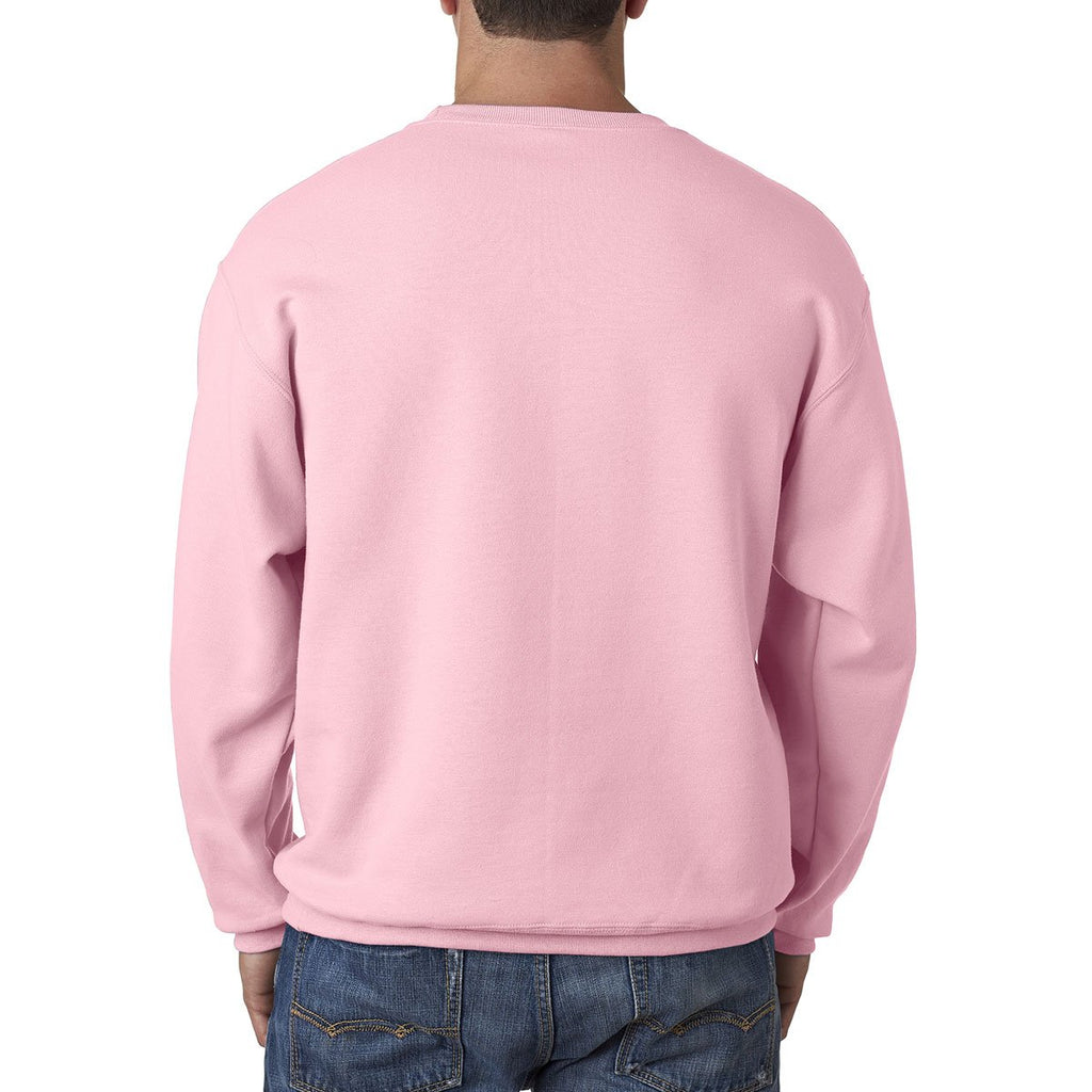 Jerzees Men's Classic Pink 9.5 Oz. Super Sweats Nublend Fleece Crew