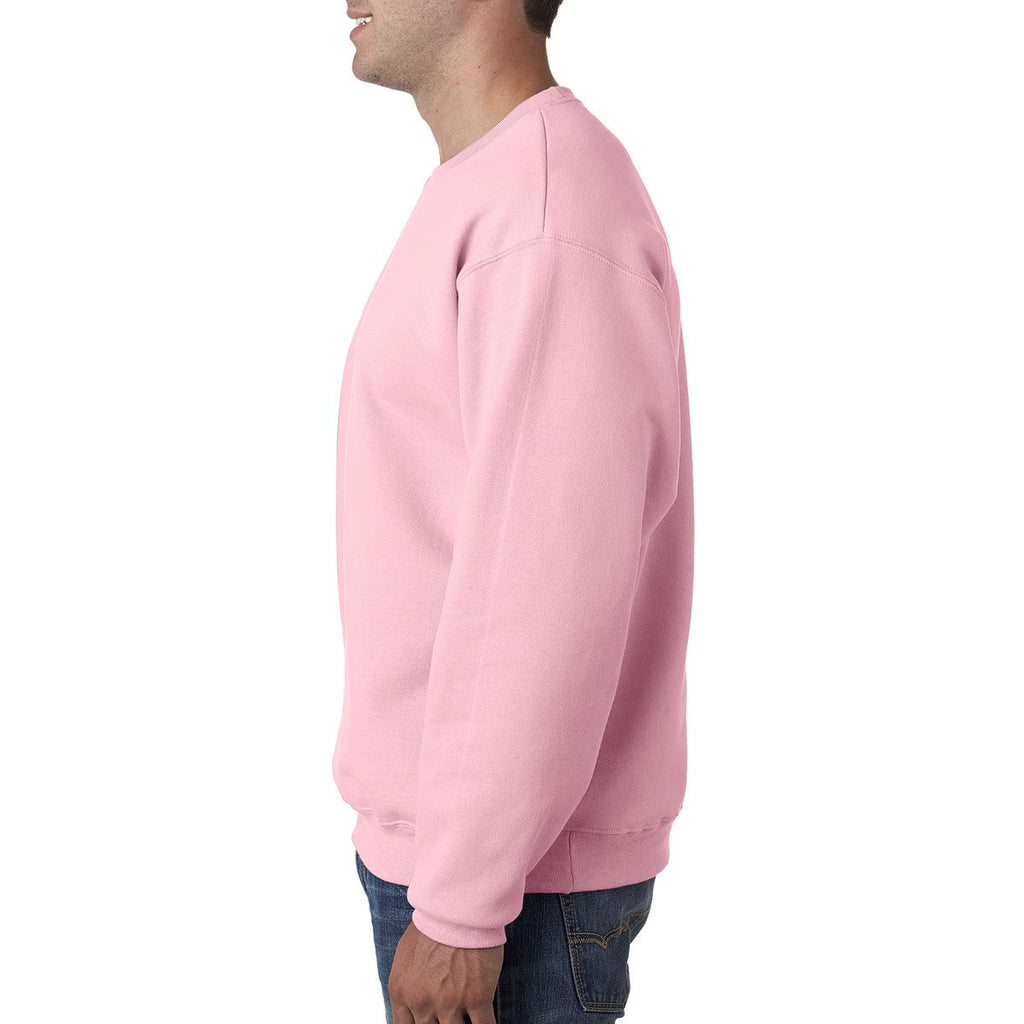 Jerzees Men's Classic Pink 9.5 Oz. Super Sweats Nublend Fleece Crew