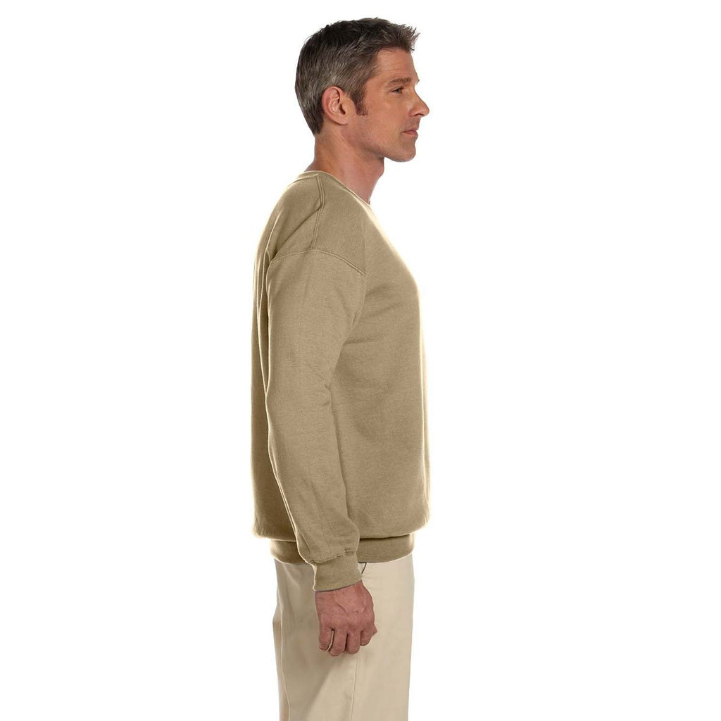 Jerzees Men's Khaki 9.5 Oz. Super Sweats Nublend Fleece Crew