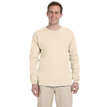 Fruit of the Loom Men's Natural 5 oz. HD Cotton Long-Sleeve T-Shirt