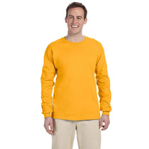 Fruit of the Loom Men's Gold 5 oz. HD Cotton Long-Sleeve T-Shirt