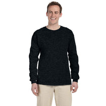 Fruit of the Loom Men's Black Heather 5 oz. HD Cotton Long-Sleeve T-Shirt