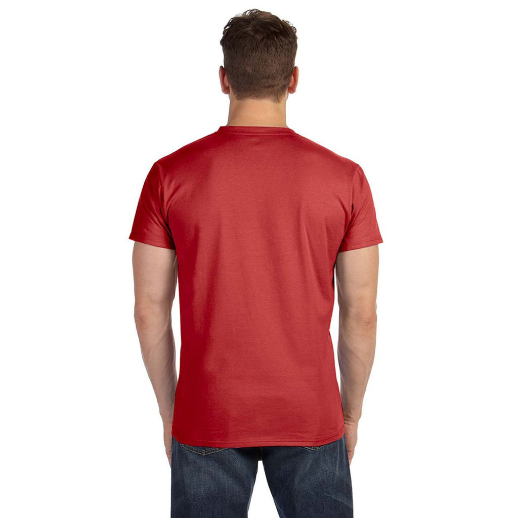 Hanes Men's Vintage Red 4.5 oz. 100% Ringspun Cotton nano-T V-Neck T-Shirt