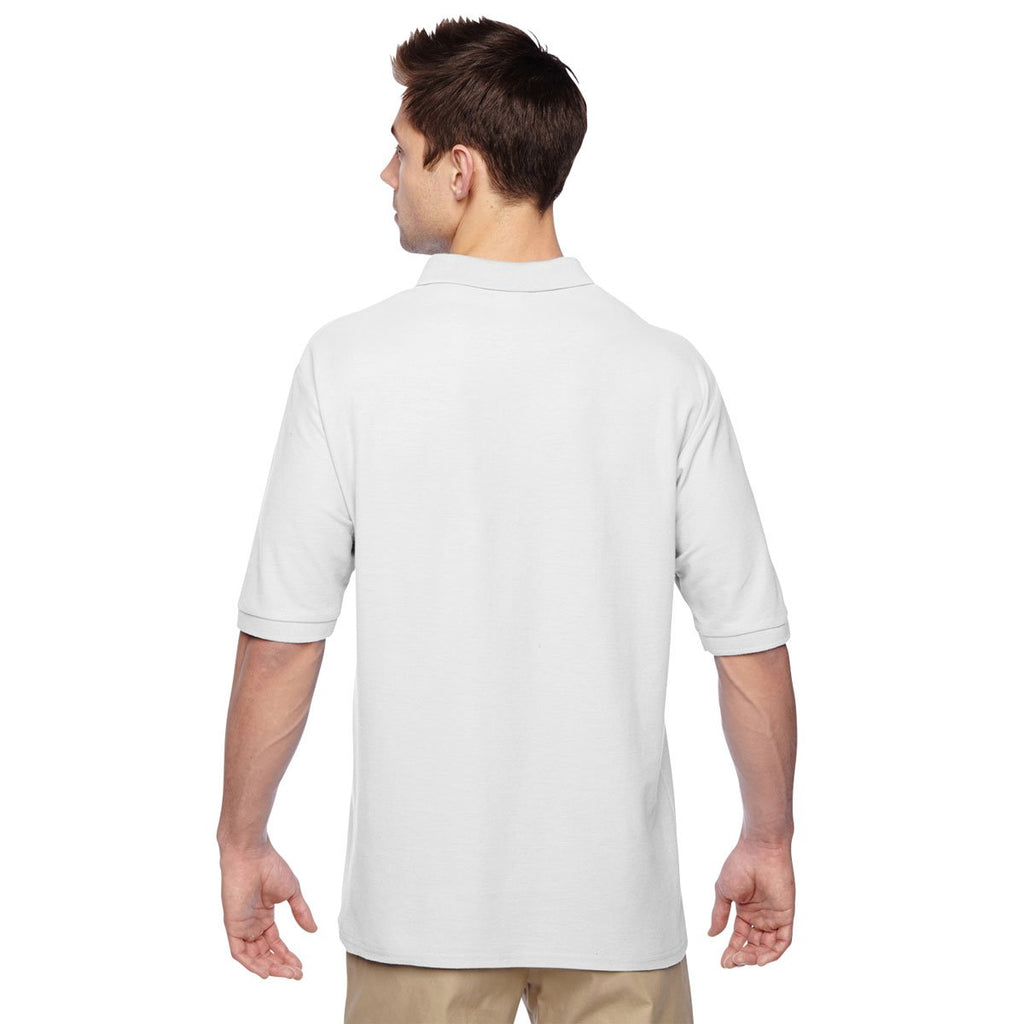 Jerzees Men's White 5.3 Oz. Easy Care Polo