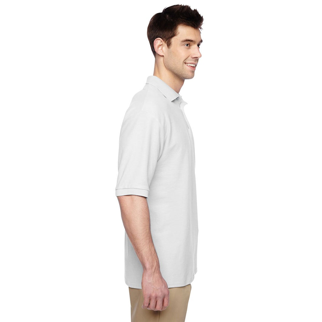 Jerzees Men's White 5.3 Oz. Easy Care Polo