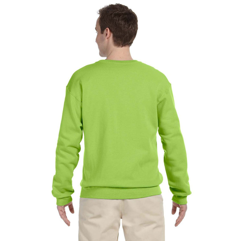 Jerzees Men's Neon Green 8 Oz. Nublend Fleece Crew