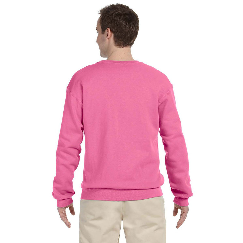 Jerzees Men's Neon Pink 8 Oz. Nublend Fleece Crew