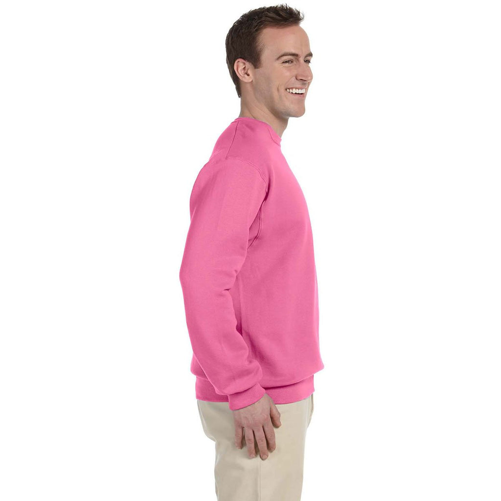 Jerzees Men's Neon Pink 8 Oz. Nublend Fleece Crew