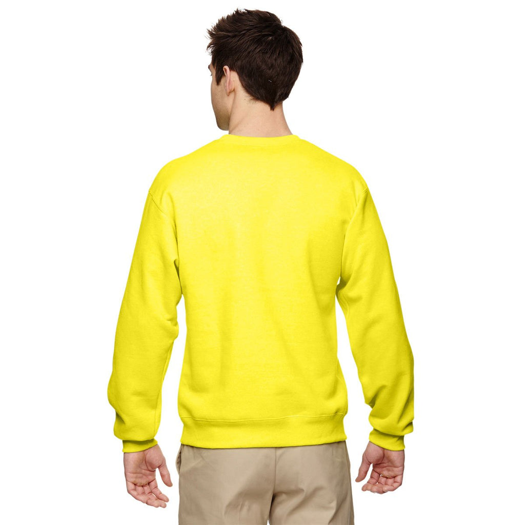 Jerzees Men's Neon Yellow 8 Oz. Nublend Fleece Crew