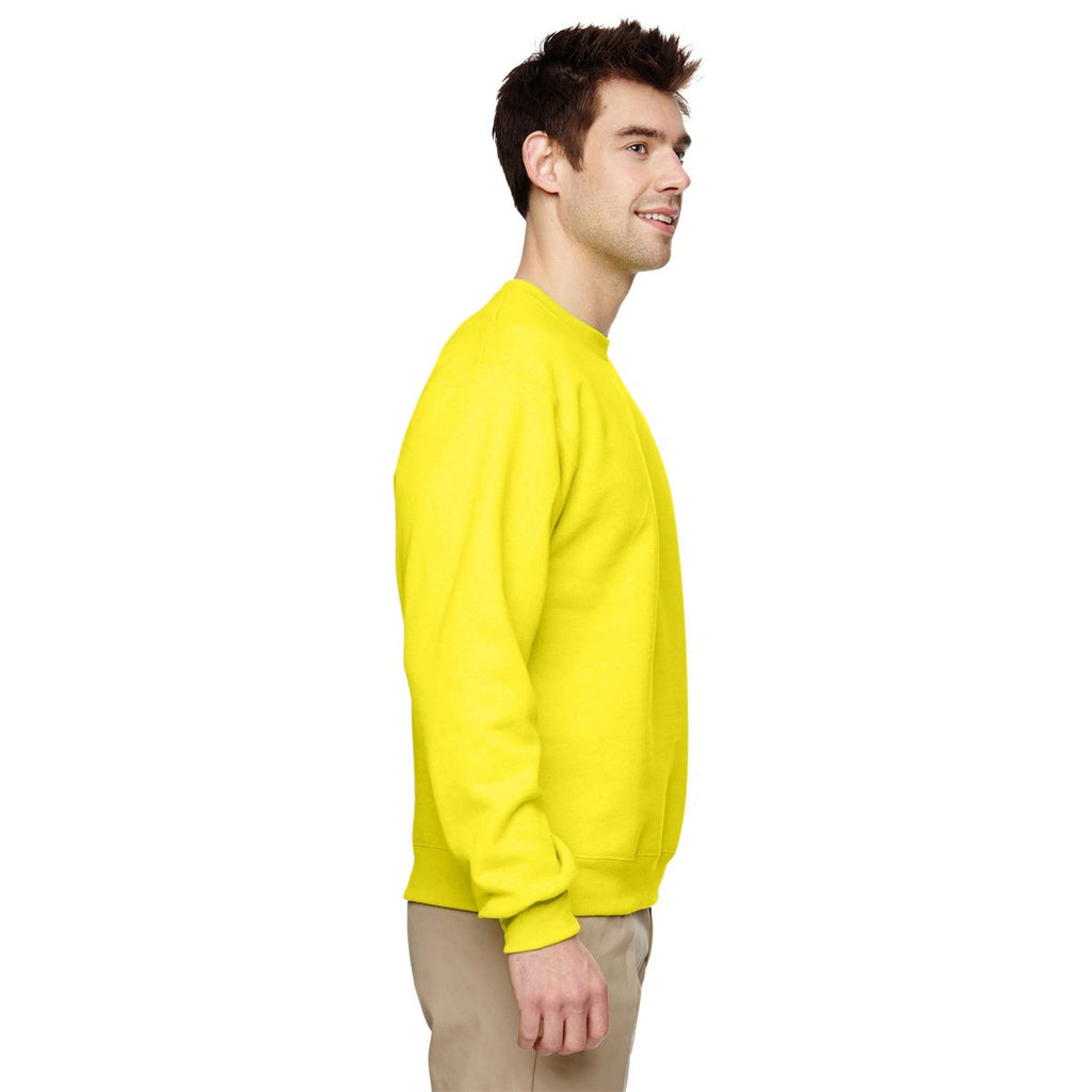 Jerzees Men's Neon Yellow 8 Oz. Nublend Fleece Crew