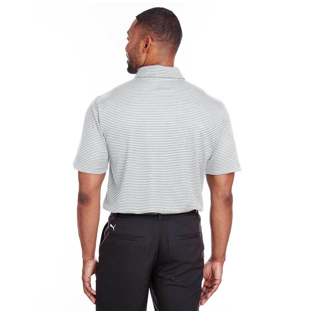 Puma Golf Men's Quarry Heather Performance Stripe Polo