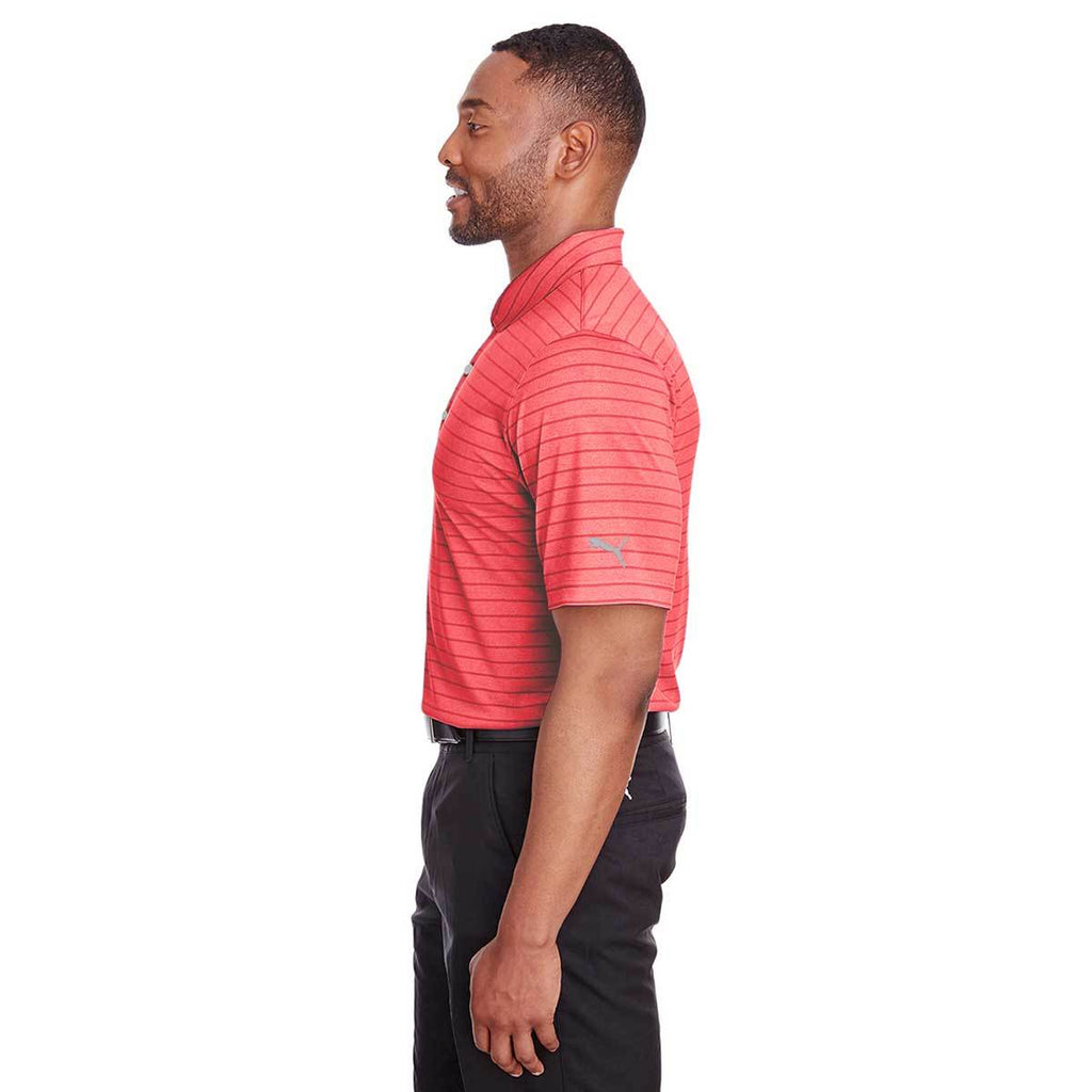 Puma Golf Men's High Risk Red Rotation Stripe Polo