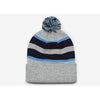Pacific Headwear Heather Navy/Columbia Blue Loose Fit Pom-Pom Beanie