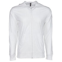 Next Level Unisex White Sueded Full-Zip Hoodie