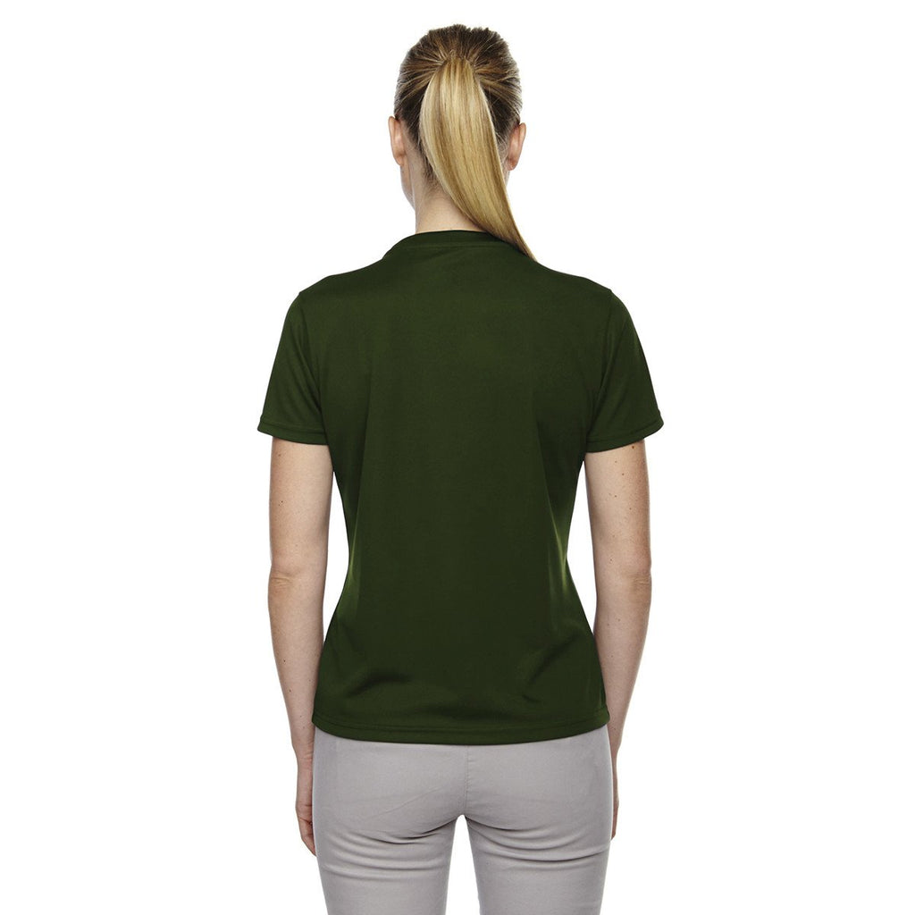 Core 365 Women's Forest Green Pace Performance Pique Crewneck