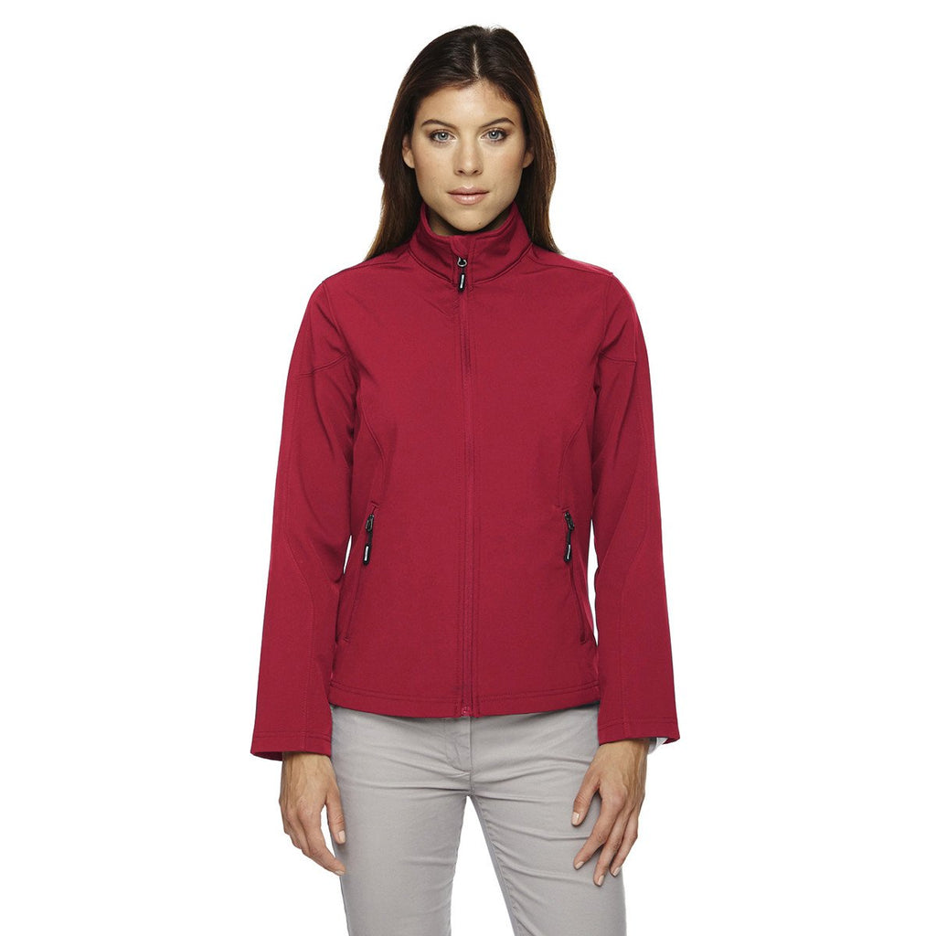 Core 365 Women's Classic Red Cruise Two-Layer Fleece Bonded Soft Shell Jacket